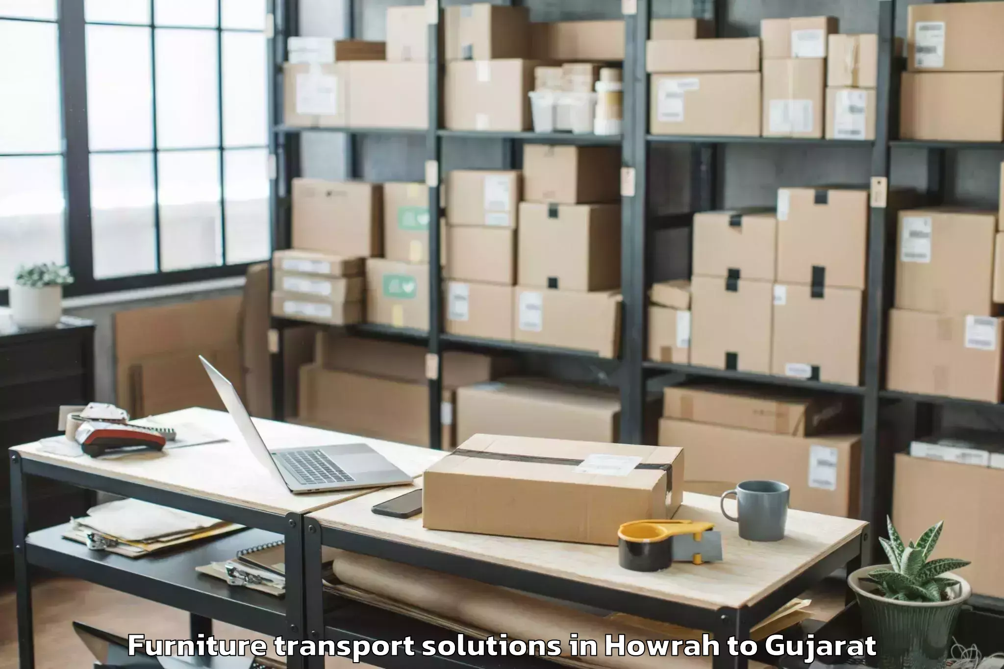 Comprehensive Howrah to Damnagar Furniture Transport Solutions